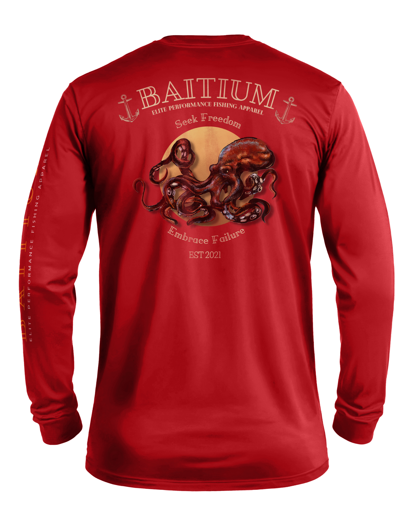 Baitium UPF 50+ Long Sleeve Fishing Shirt - Octopus, Marlin, Mahi Mahi