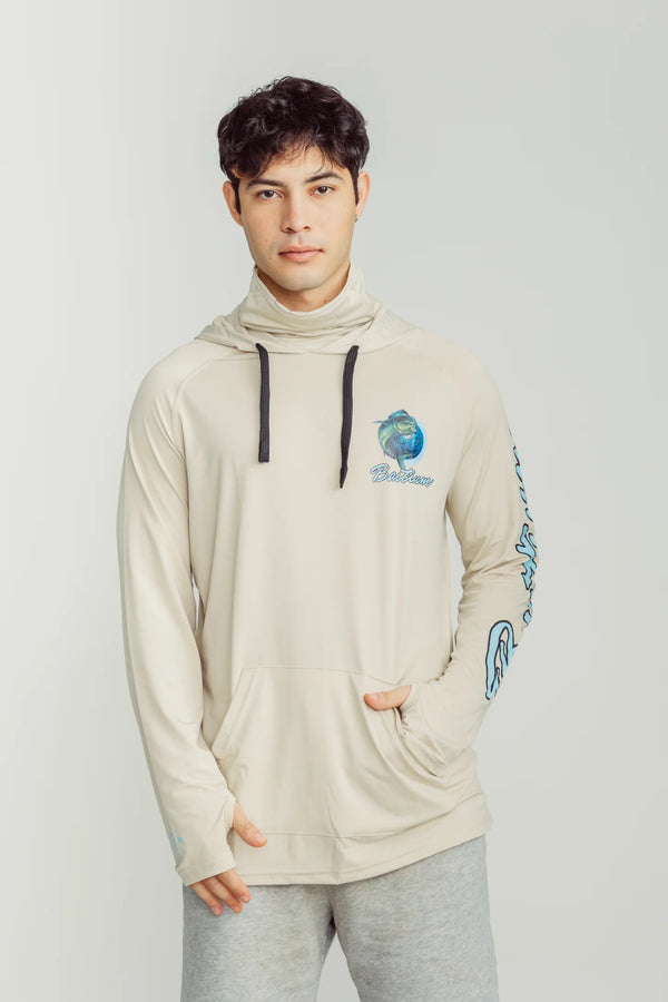 Baitium UPF 50+ Hooded Long Sleeve Fishing Shirt - Octopus, Marlin, Mahi Mahi