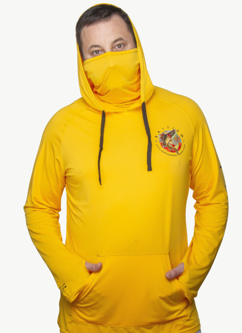 Baitium Hooded Fishing Shirt: Freshwater Series UPF50+ Salmon, Bass, Trout hooded fishing shirt