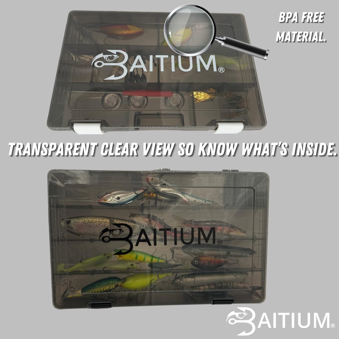 Baitium Fishing Tackle Tray Box: Gear Organizer by Baitium fishing tackle box