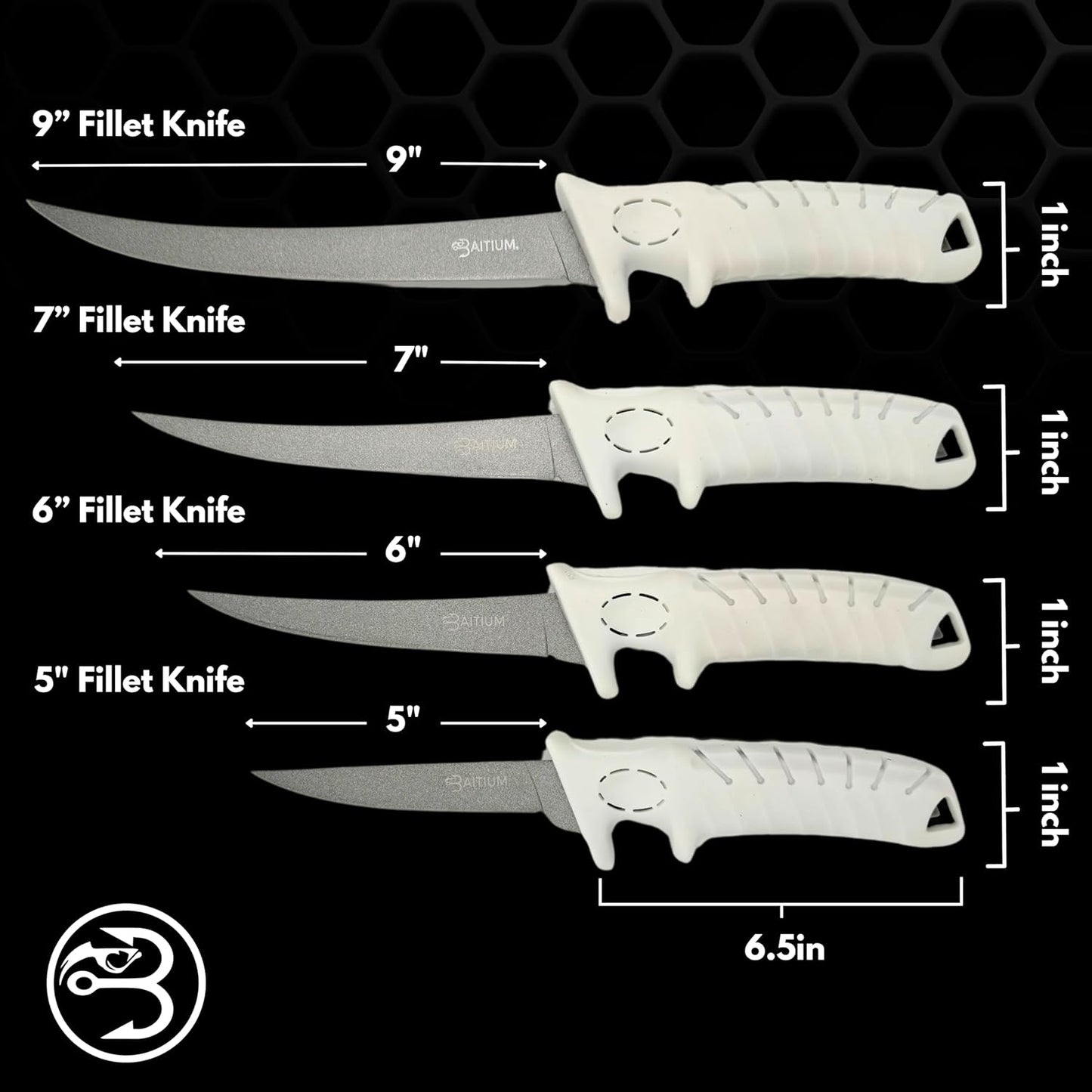 Baitium Baitium Stainless Steel Fillet Knife- XTRA Grip filet knife