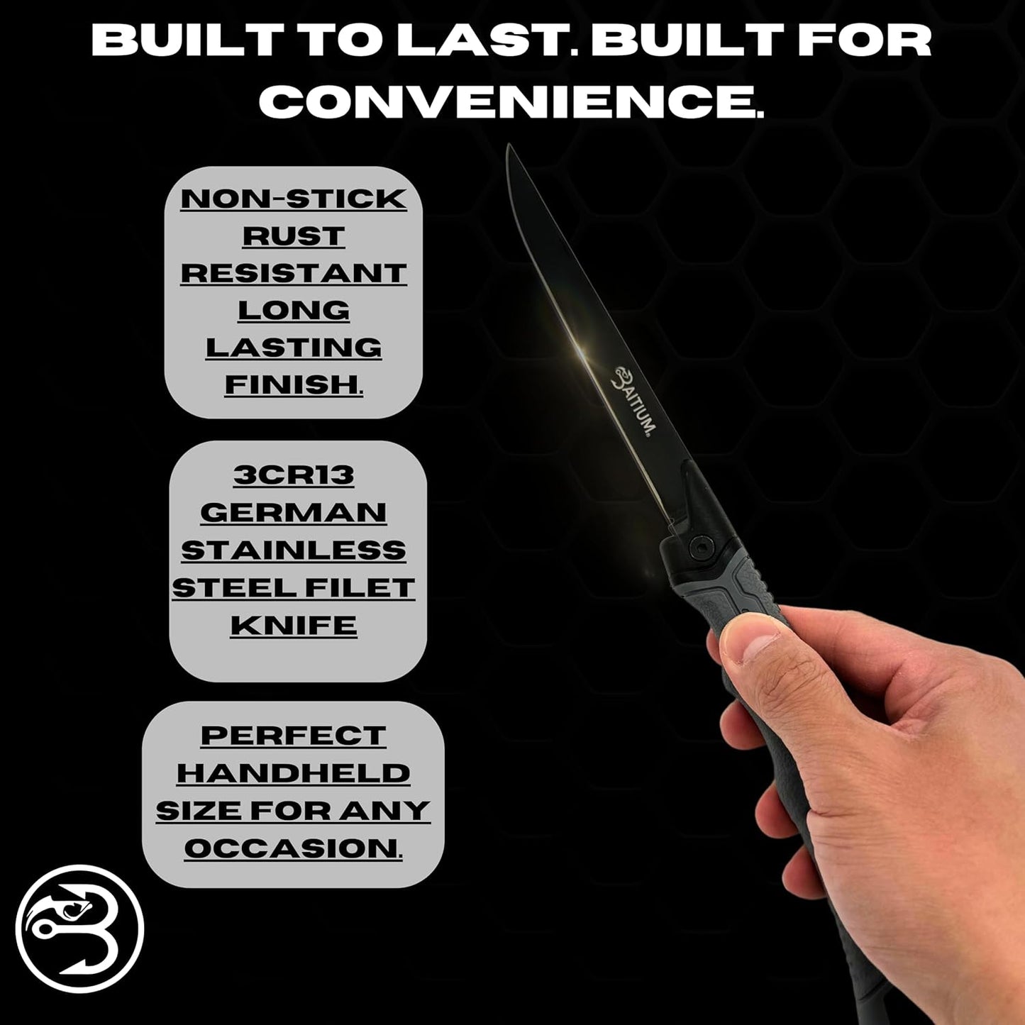 Baitium Baitium Folding Fillet Knife - 6" Blade folding filet knife