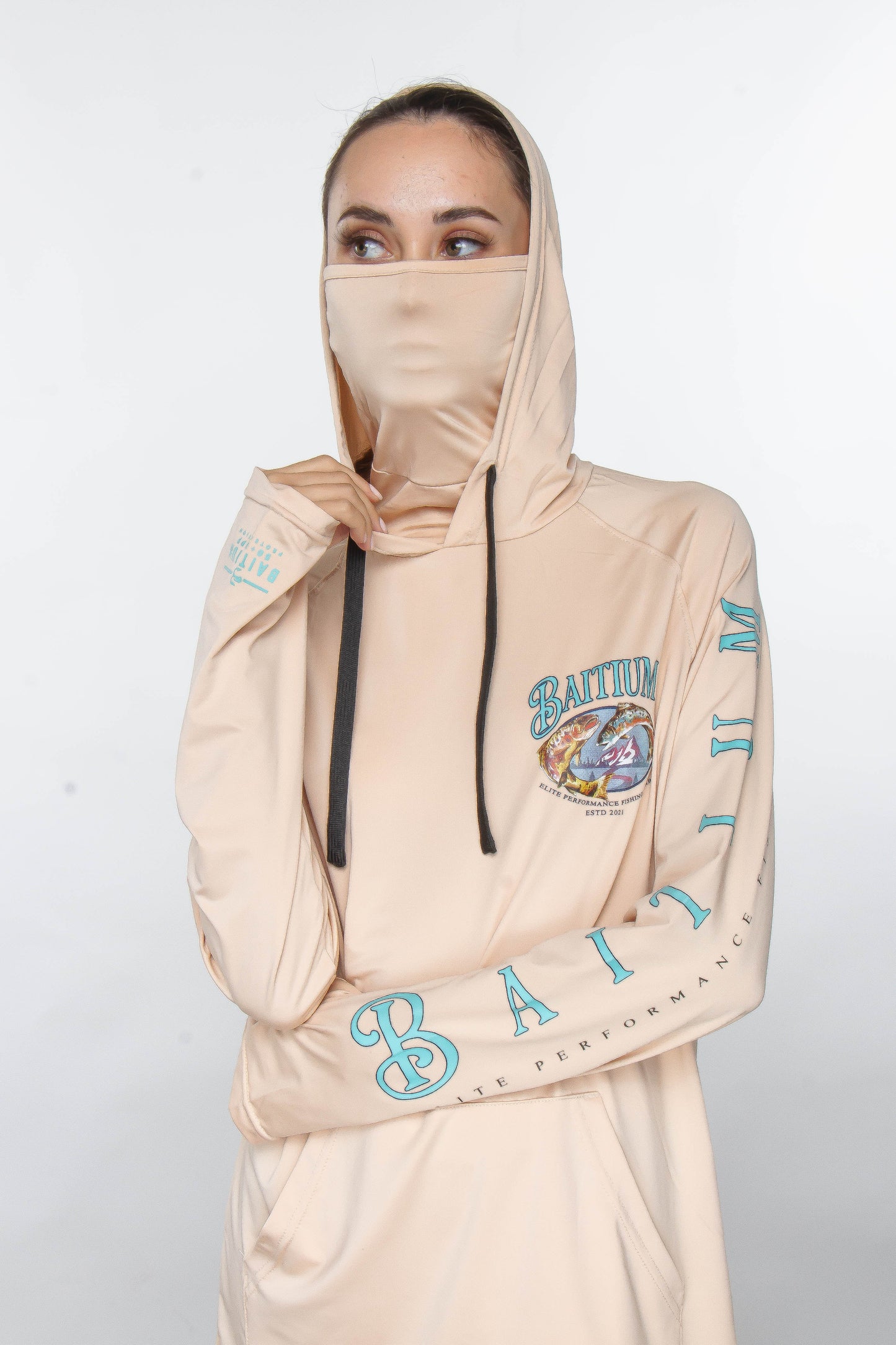Baitium Hooded Fishing Shirt: Freshwater Series UPF50+ Salmon, Bass, Trout hooded fishing shirt