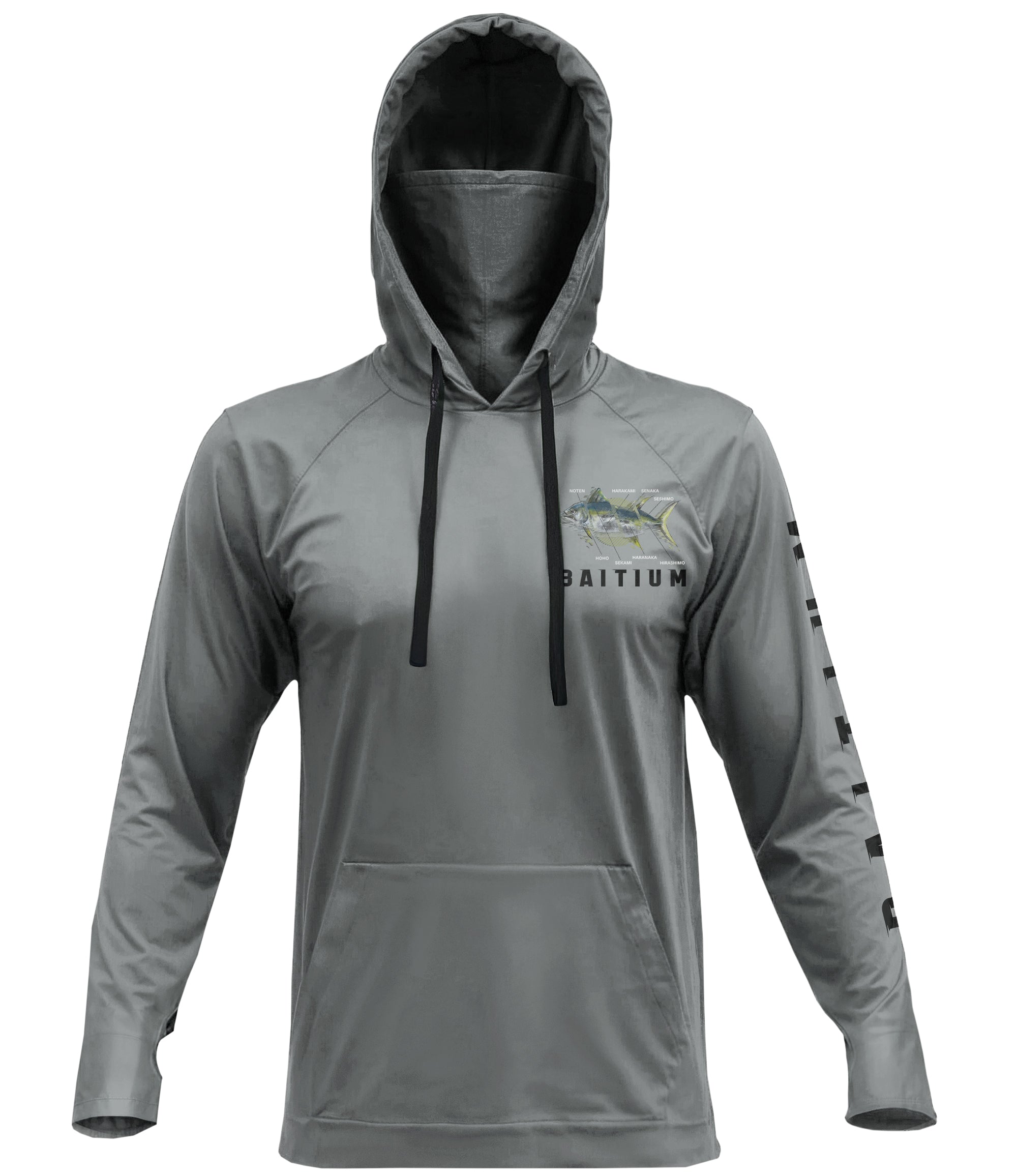 Baitium UPF 50+ Hooded Long Sleeve Fishing Shirt - Bluefin Tuna, Yellowfin Tuna
