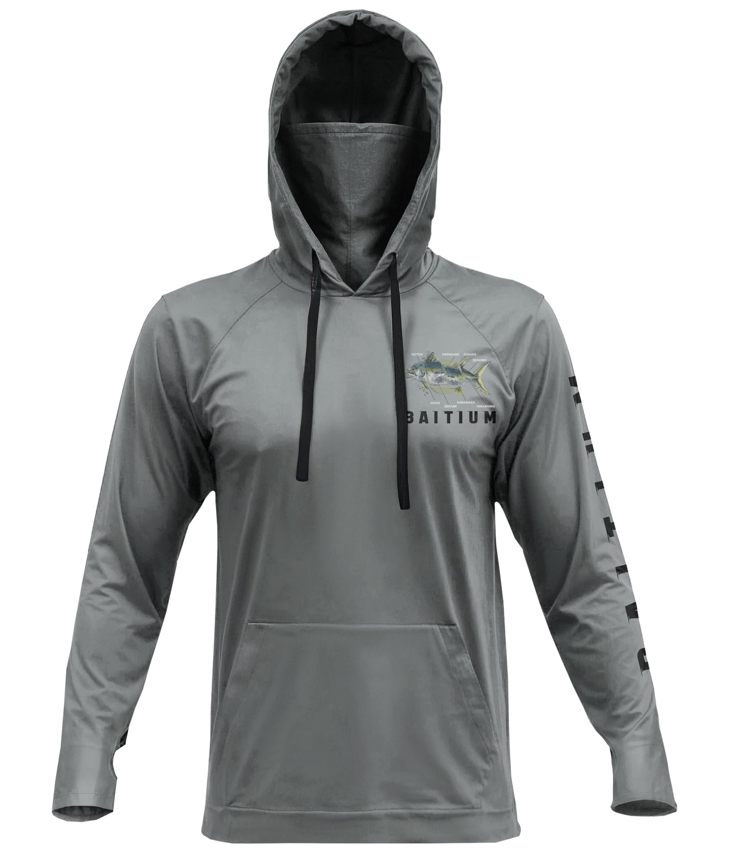 Baitium UPF 50+ Hooded Long Sleeve Fishing Shirt - Bluefin Tuna, Yellowfin Tuna