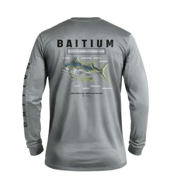 Baitium UPF 50+ Long Sleeve Fishing Shirt - Bluefin Tuna, Yellowfin Tuna