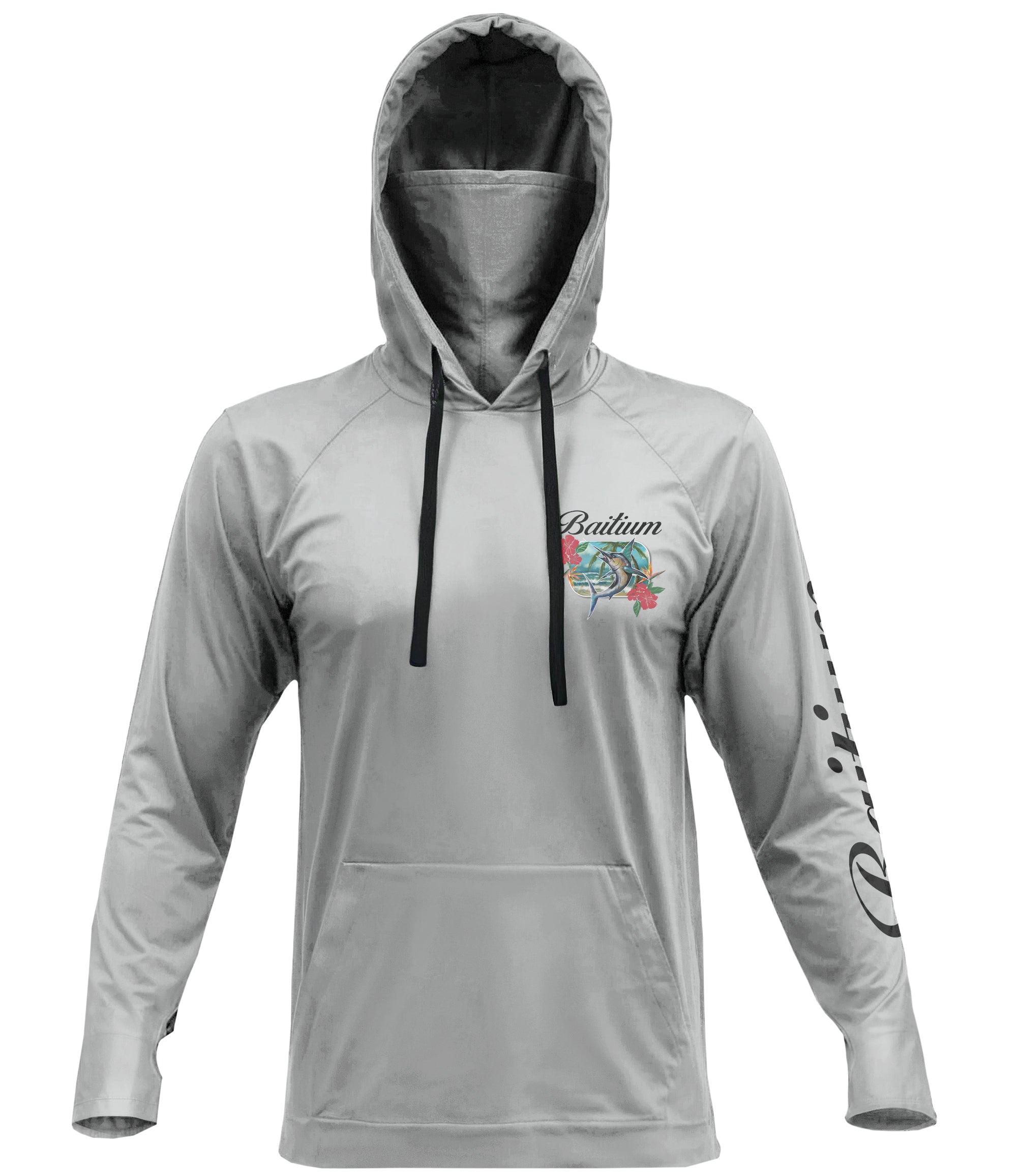 Baitium UPF 50+ Hooded Long Sleeve Fishing Shirt - Octopus, Marlin, Mahi Mahi