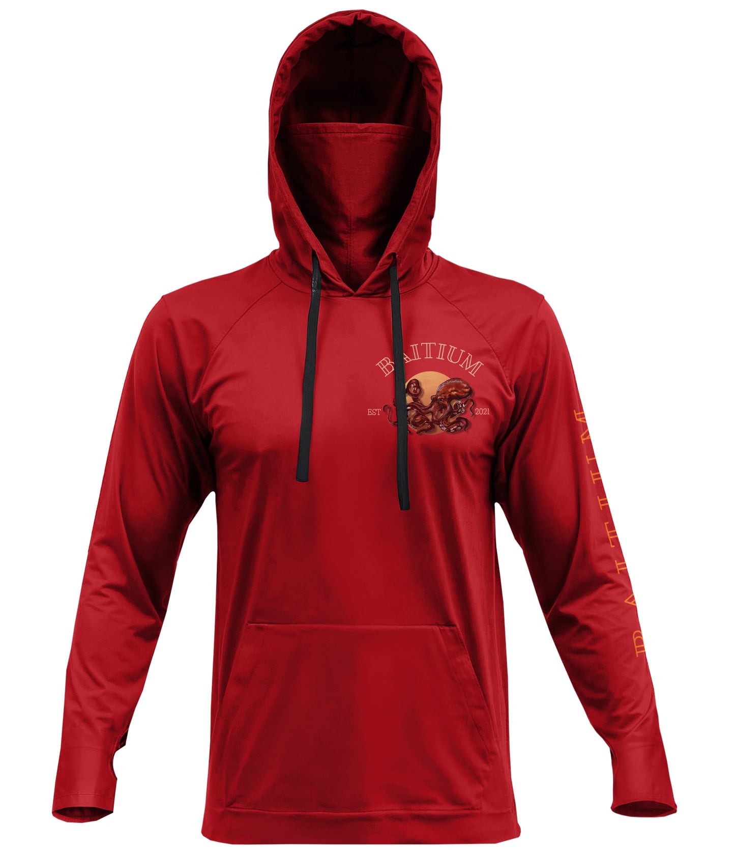 Baitium UPF 50+ Hooded Long Sleeve Fishing Shirt - Octopus, Marlin, Mahi Mahi