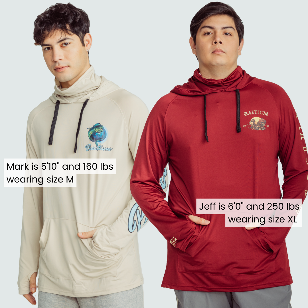 Baitium Hooded Fishing Shirt: Stylish Protection for Anglers - Sea Life Design hooded fishing shirt