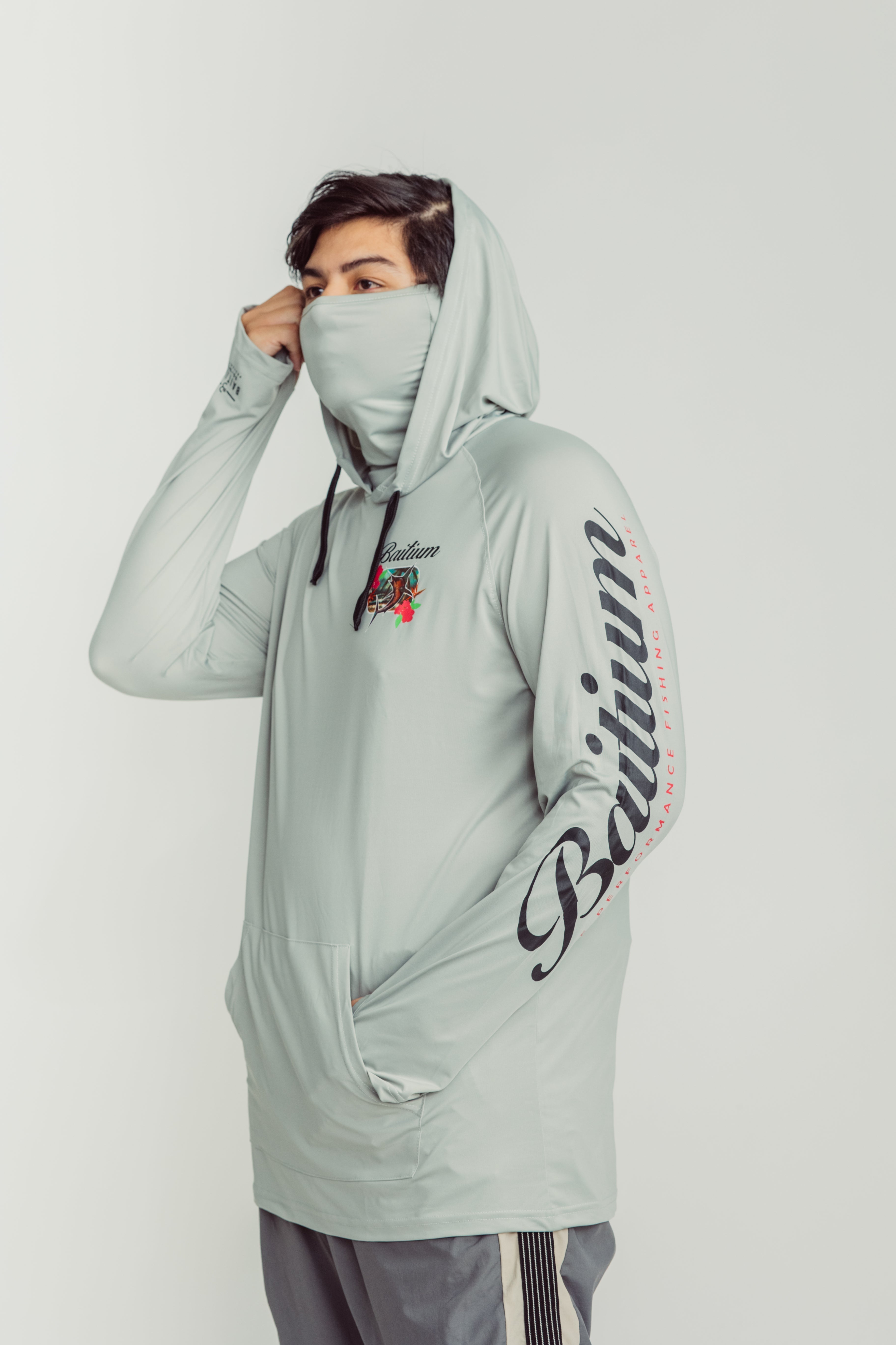 Baitium Hooded Fishing Shirt: Stylish Protection for Anglers - Sea Life Design hooded fishing shirt