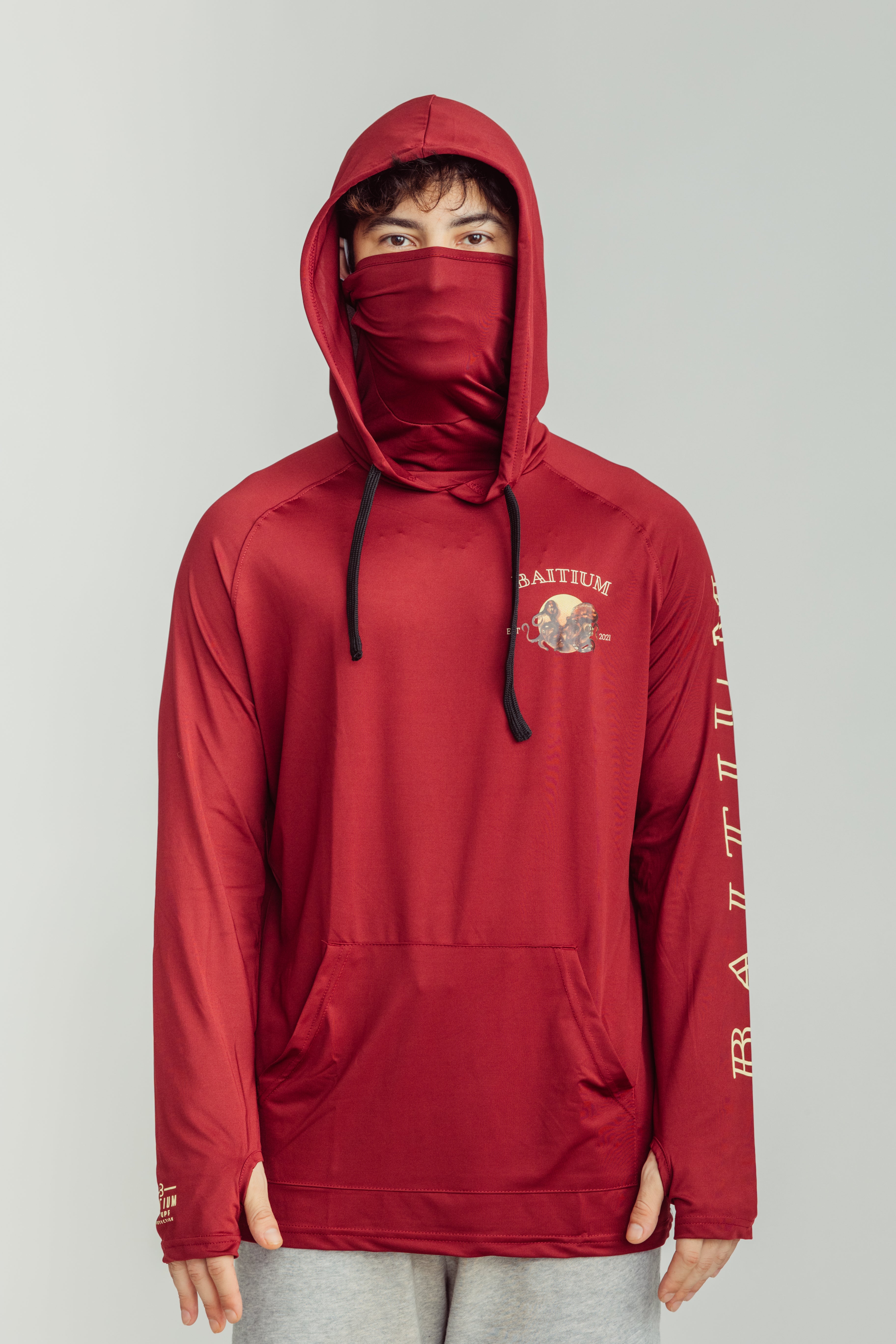 Baitium Hooded Fishing Shirt: Stylish Protection for Anglers - Sea Life Design hooded fishing shirt