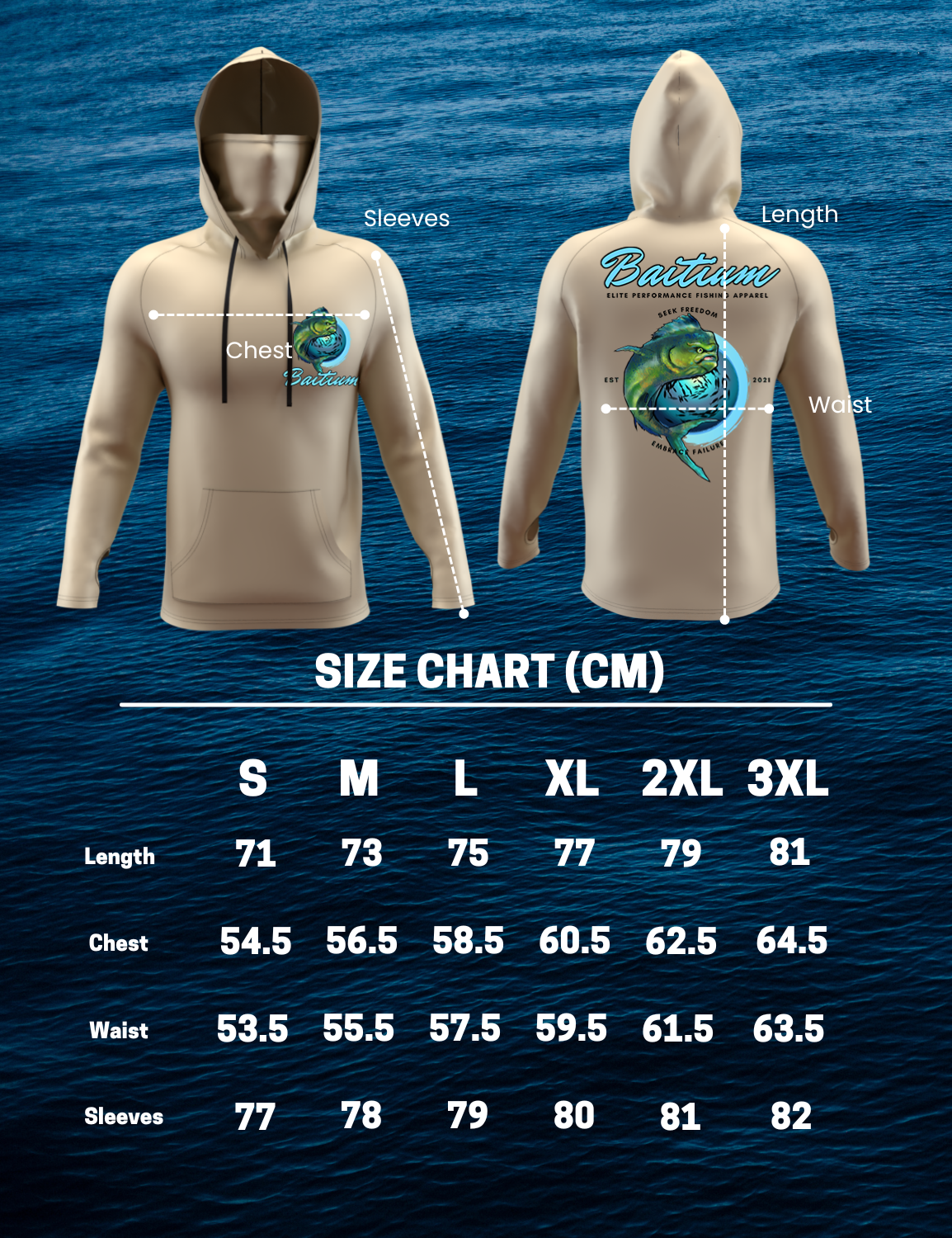 Baitium Hooded Fishing Shirt: Stylish Protection for Anglers - Sea Life Design hooded fishing shirt