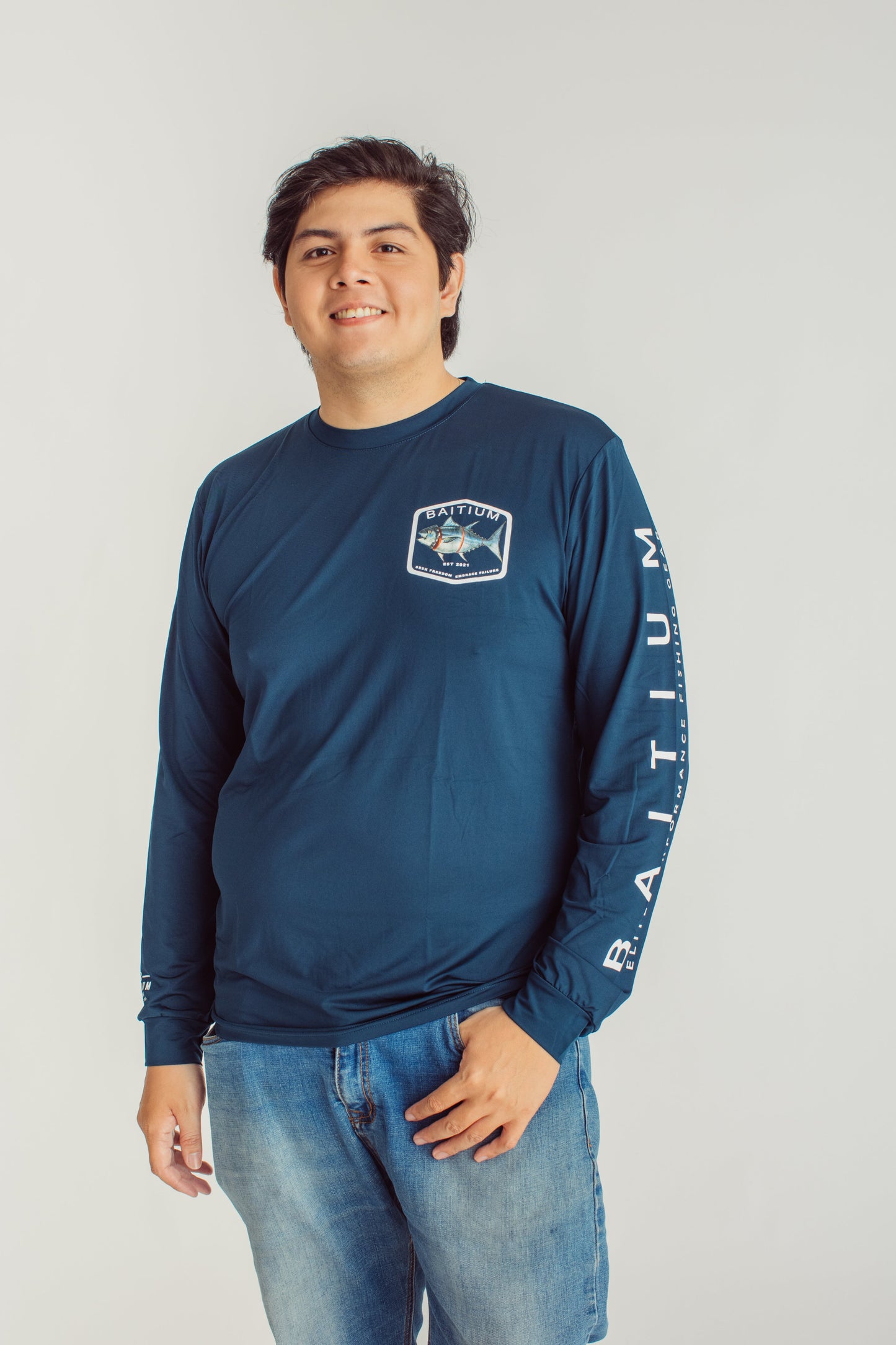 Baitium Fishing Shirt with Hand-Drawn Tuna Design | Deconstructed Series fishing shirt