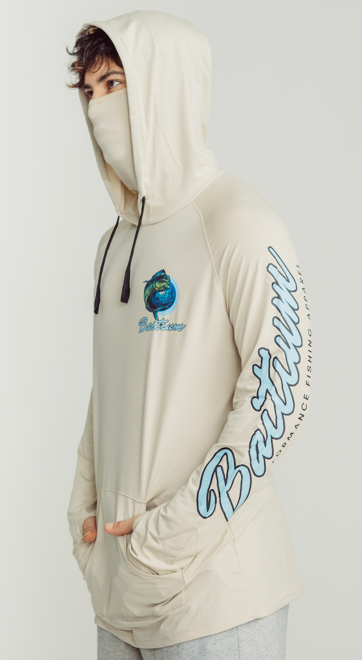 Baitium Hooded Fishing Shirt: Stylish Protection for Anglers - Sea Life Design hooded fishing shirt