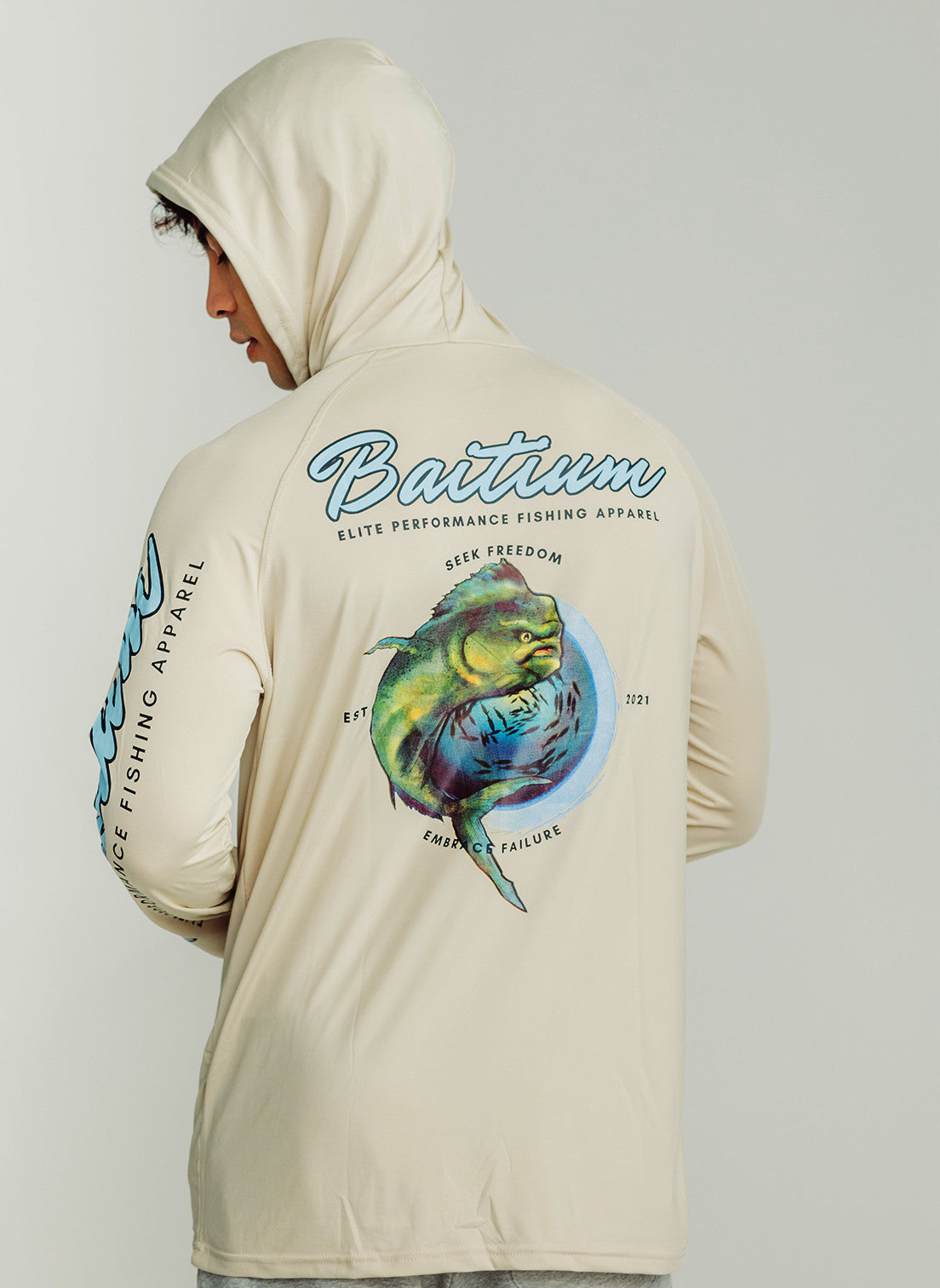 Baitium Hooded Fishing Shirt: Stylish Protection for Anglers - Sea Life Design hooded fishing shirt