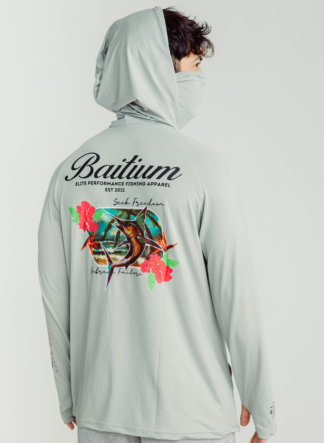 Baitium Hooded Fishing Shirt: Stylish Protection for Anglers - Sea Life Design hooded fishing shirt