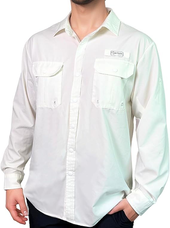 Baitium Fishing Shirts Button Up: UPF 50+ Performance Long Sleeve fishing shirts button up