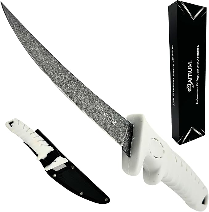 Professional filet knife with stainless steel blade and cushioned handle