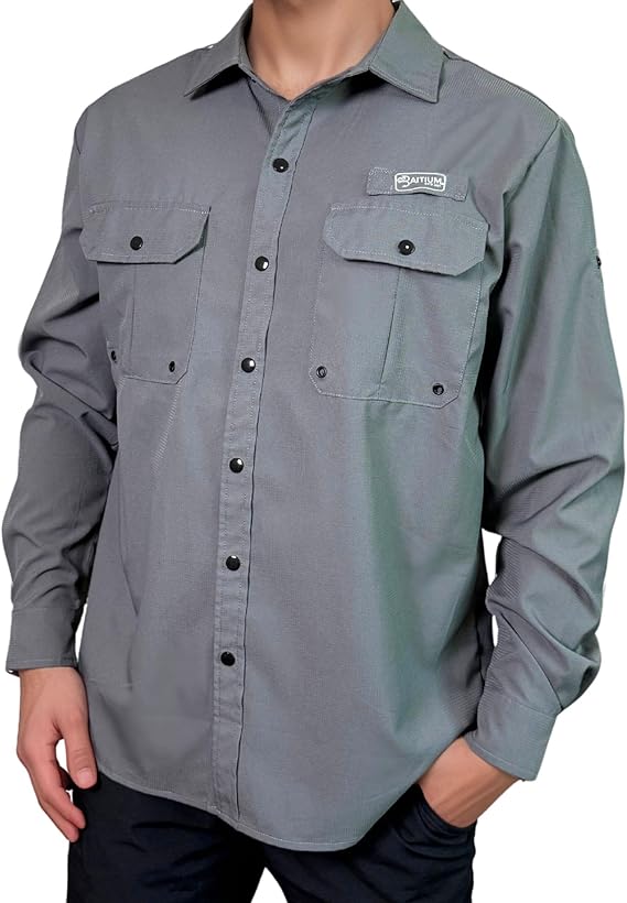 Baitium Fishing Shirts Button Up: UPF 50+ Performance Long Sleeve fishing shirts button up