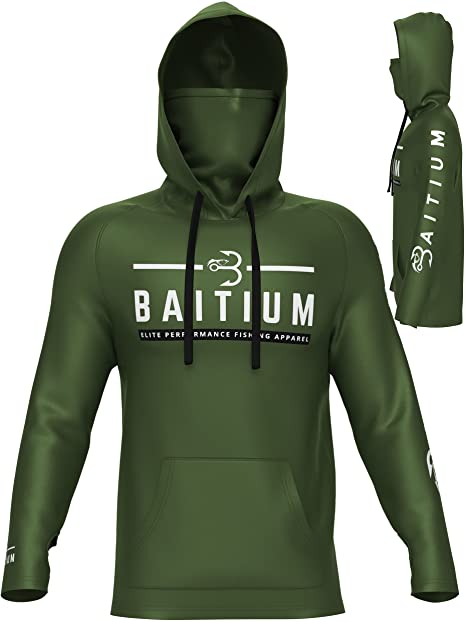 Baitium Original Hooded UPF 50+ PFG Long Sleeves Fishing Shirts. Yellow Salmon / X-Large
