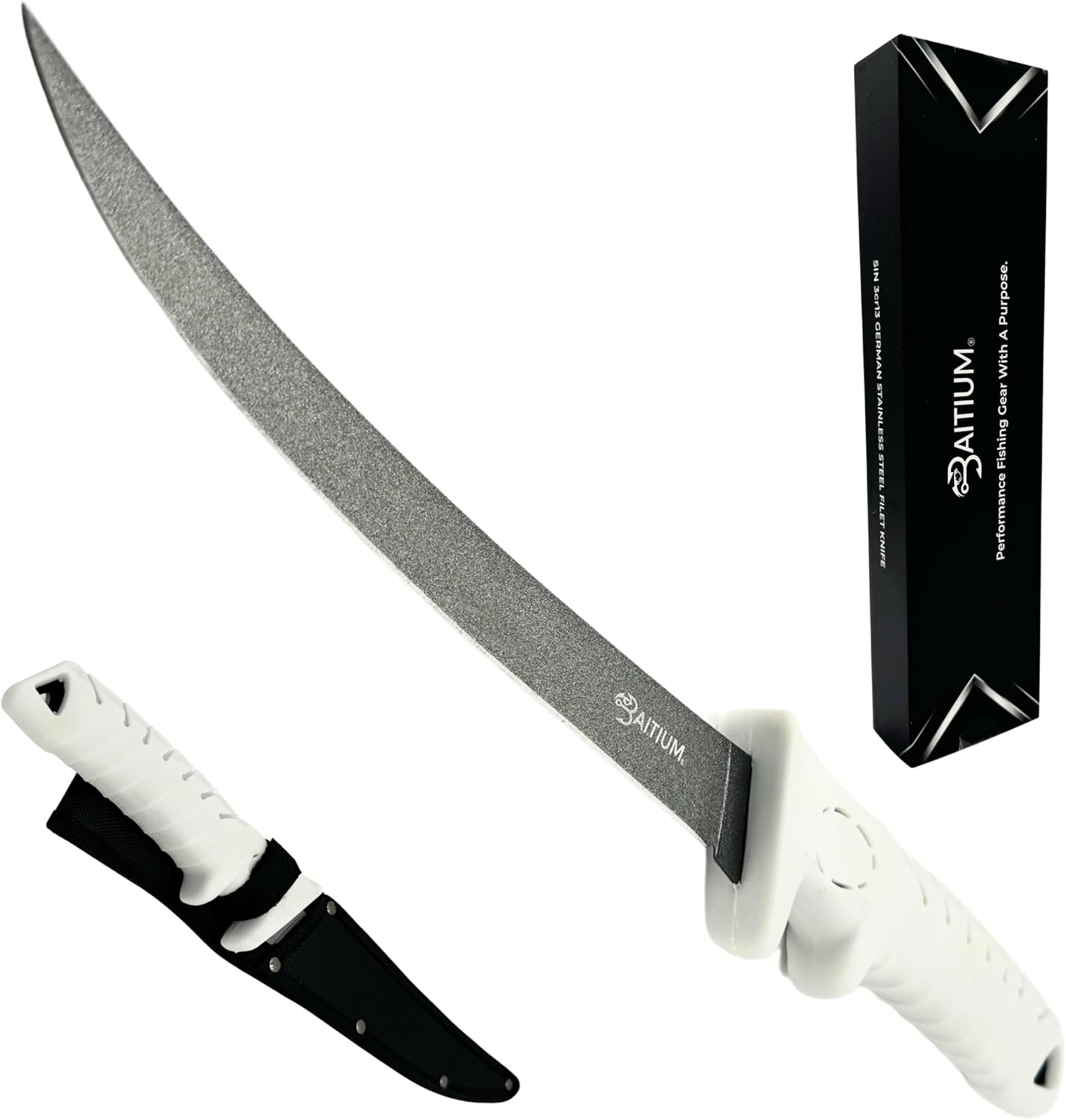 Professional filet knife with stainless steel blade and cushioned handle