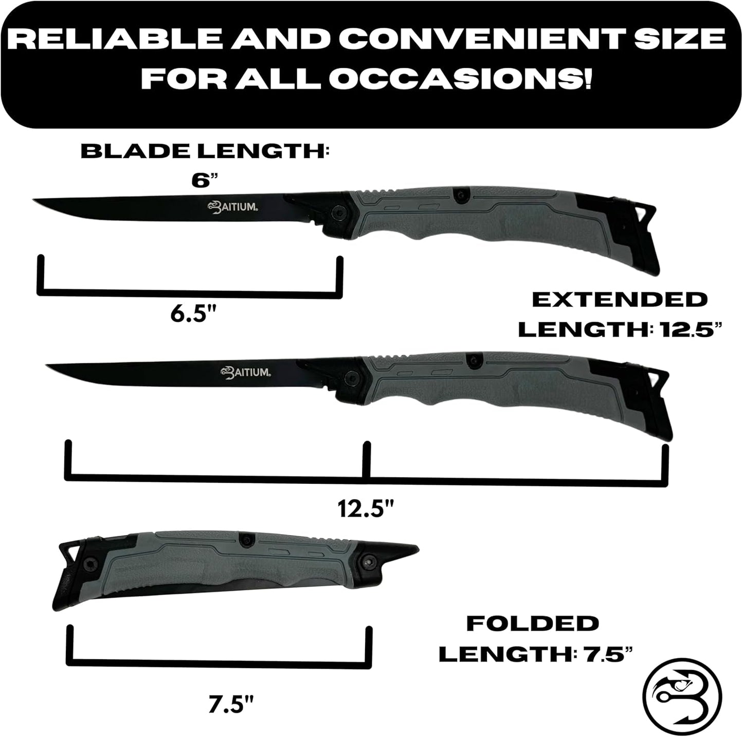 Professional-grade folding filet knife with stainless steel blade and ergonomic handle