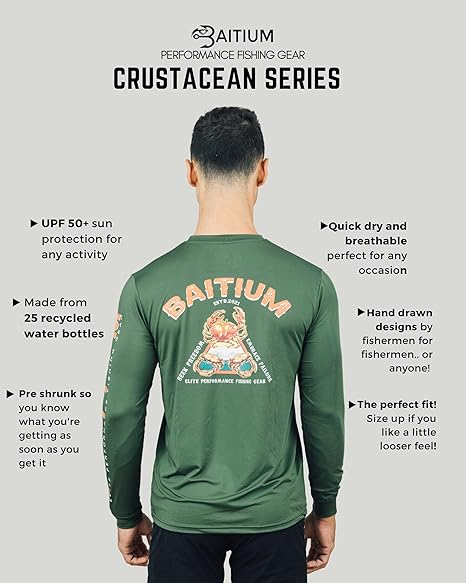 Baitium Long Sleeve Fishing Shirt | UPF 50 Sun Protection long sleeve fishing shirt