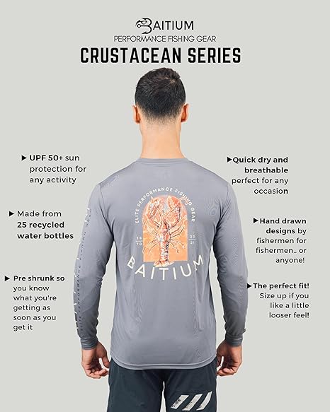 Baitium Long Sleeve Fishing Shirt | UPF 50 Sun Protection long sleeve fishing shirt