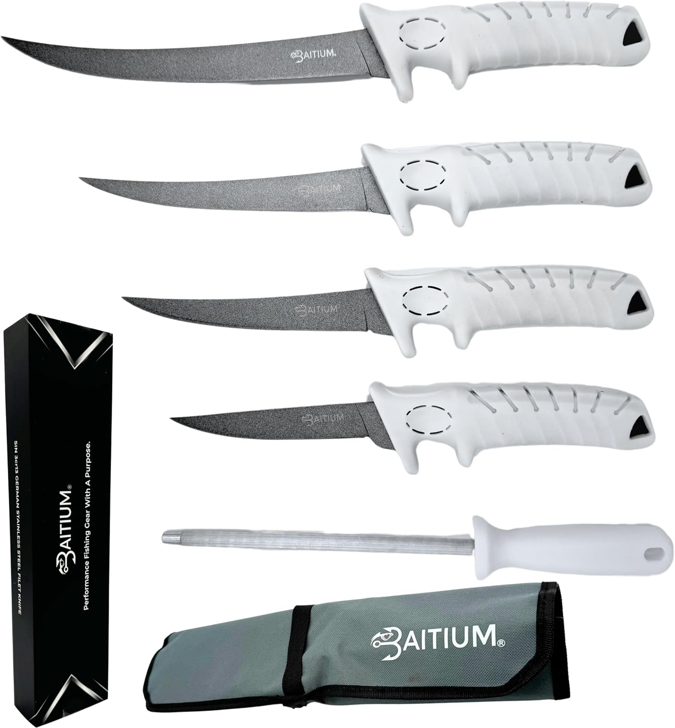 Professional filet knife with stainless steel blade and cushioned handle