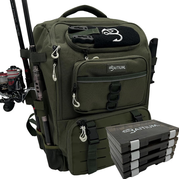 Baitium Baitium All In One Fishing Tackle Backpack - 4 Trays Included tackle backpack