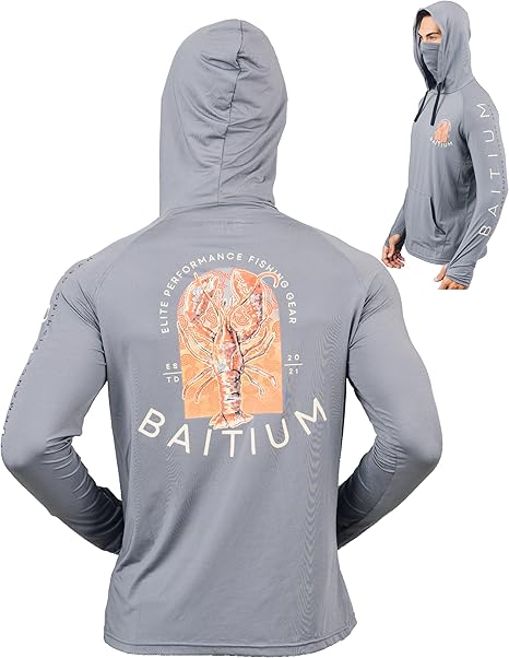 Baitium Fishing Shirts for Men, Mens Fishing Shirts Long Sleeve, UPF 50 Hoodie fishing shirts