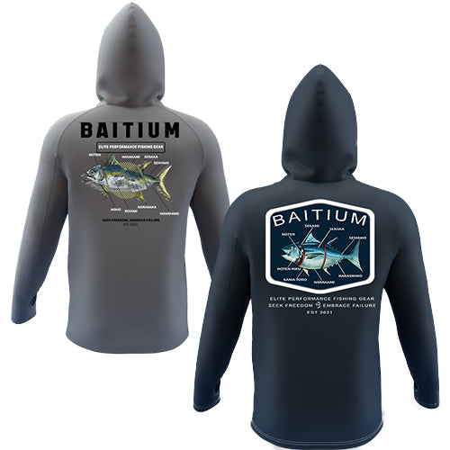 Baitium Original Hooded UPF 50+ PFG Long Sleeves Fishing Shirts. Beige Trout / XXX-Large