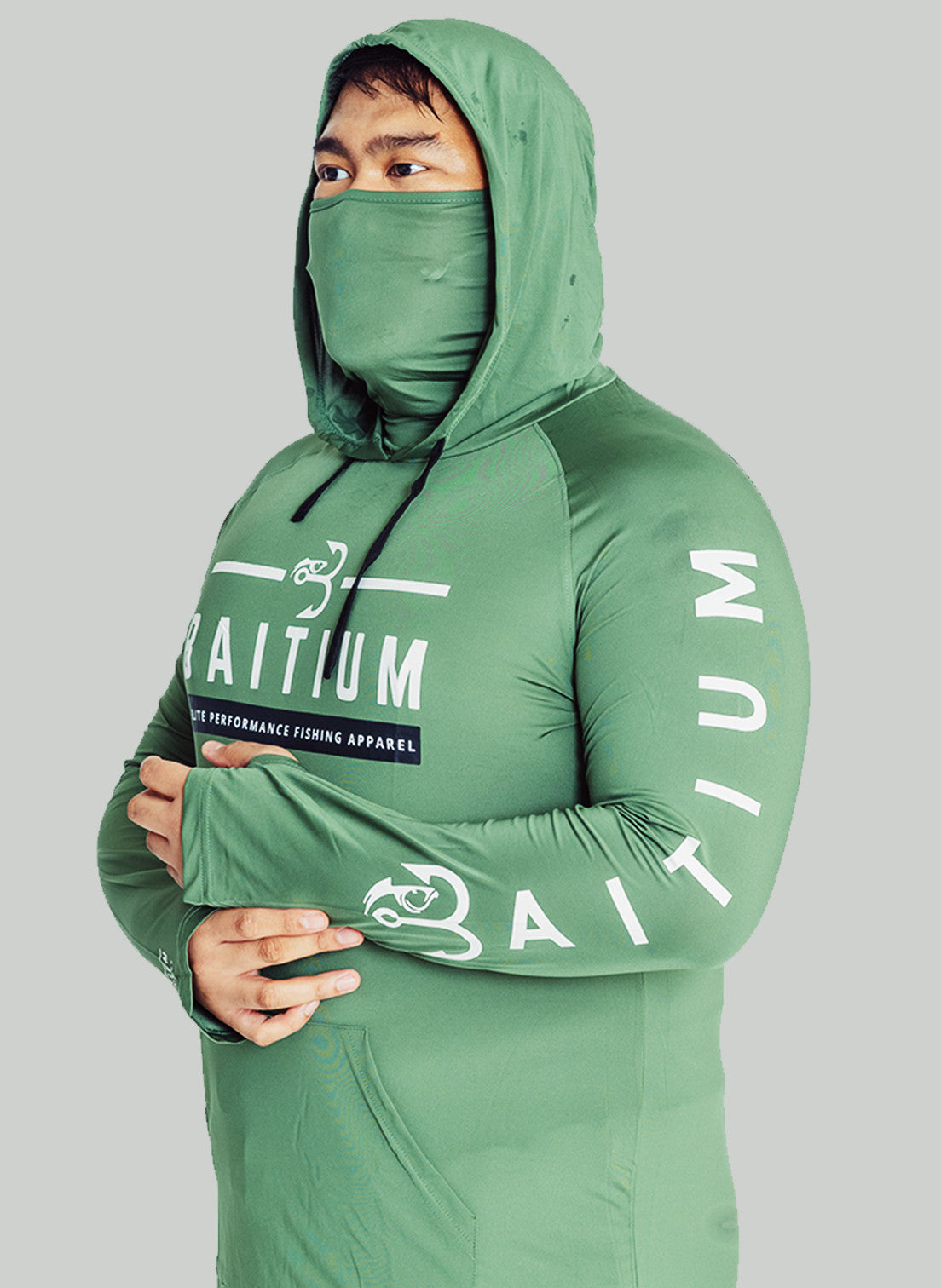 Baitium Original Hooded UPF 50+ PFG Long Sleeves Fishing Shirts Green / XX-Large