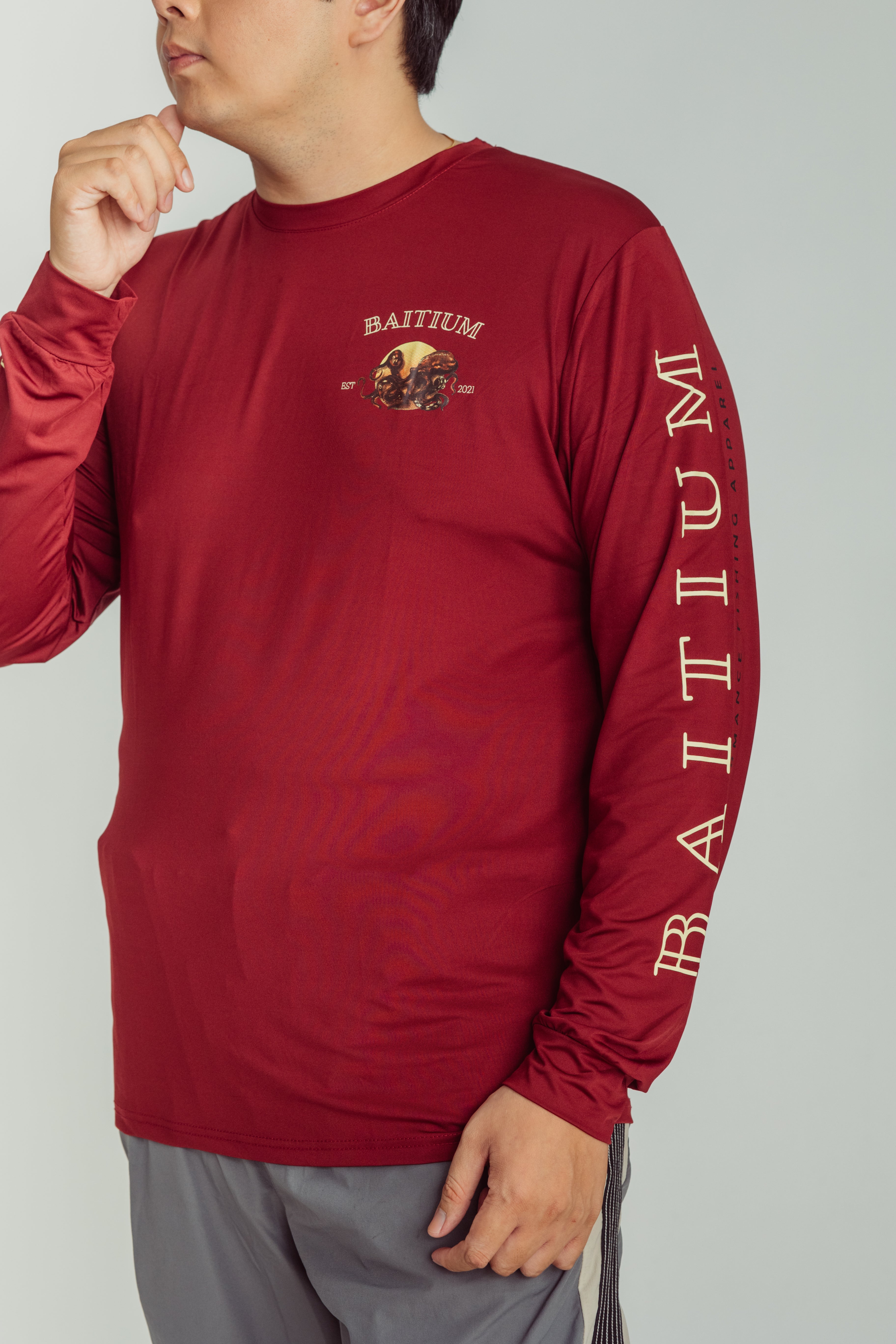 Baitium Original Hooded UPF 50+ PFG Long Sleeves Fishing Shirts Grey / XX-Large